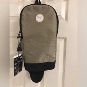 Puma waffle textured olive green & black sling unisex backpack bag new